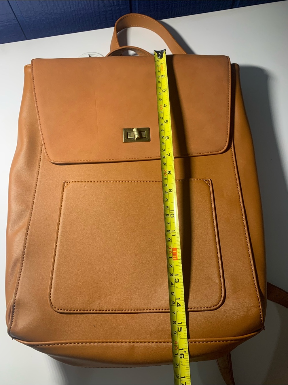 Ecosusi Laptop Backpack in Tan with Turn-Lock Detail